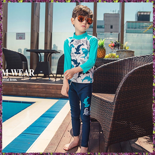 Bộ đồ bơi dài tay hình cá heo cho bé trai | BigBuy360 - bigbuy360.vn