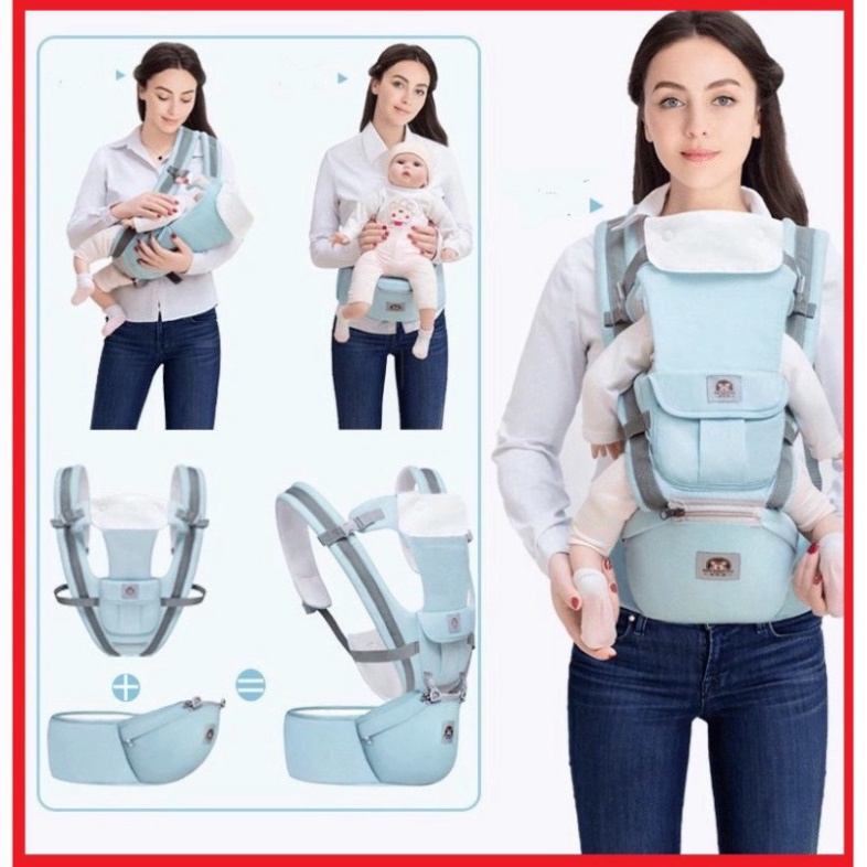 địu em bé chống gù lưng có thể tháo rời dỡ bé nằm Babyjoy Mart