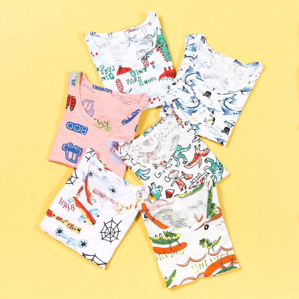 Bộ sát nách Bigbaby, bộ sát nách sợi tre xuất hàn 100% cotton seesoo mỏng mát cho bé 11-32KG