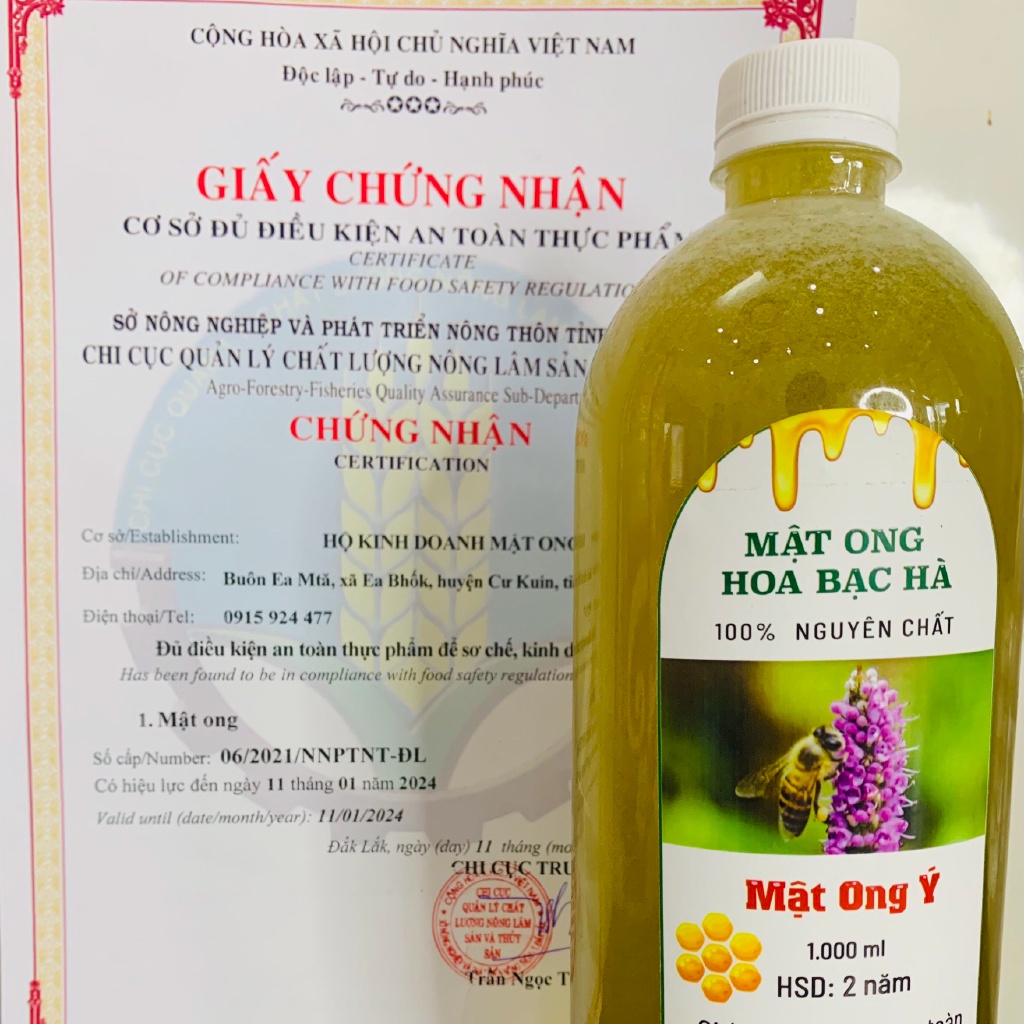 [1000ml] Mật Ong Nguyên Chất Mật Ong Bạc Hà Tự Nhiên Không Pha Tốt Cho Sức Khỏe Ong Vàng Shop
