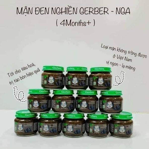 Mận đen nghiền Gerber Nga chống táo bón ( cho bé từ 4 tháng ) Date mới nhất