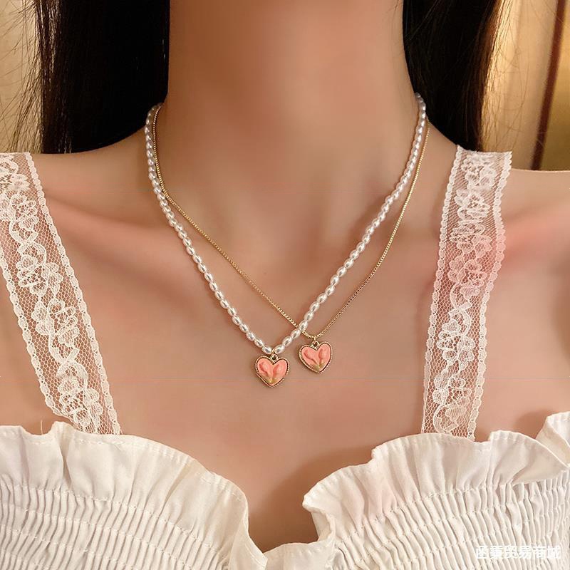Vòng cổ Mặt Hoa Tulip Đính Ngọc Trai Thời Trang Cho Nữ