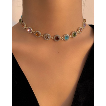 Vòng cổ choker mặt đá nhiều màu