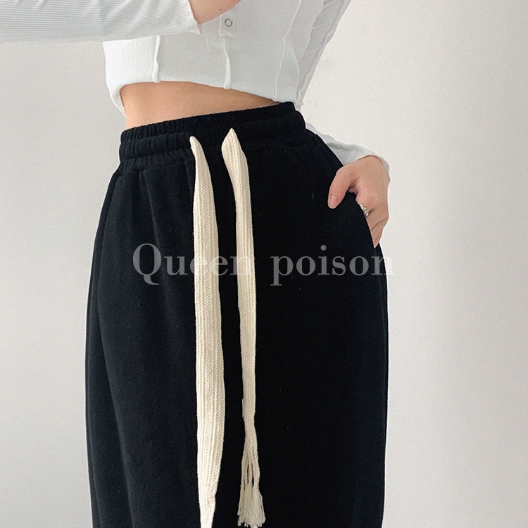 Quần COZOKC thể thao ống rộng lưng cao phong cách Hàn Quốc