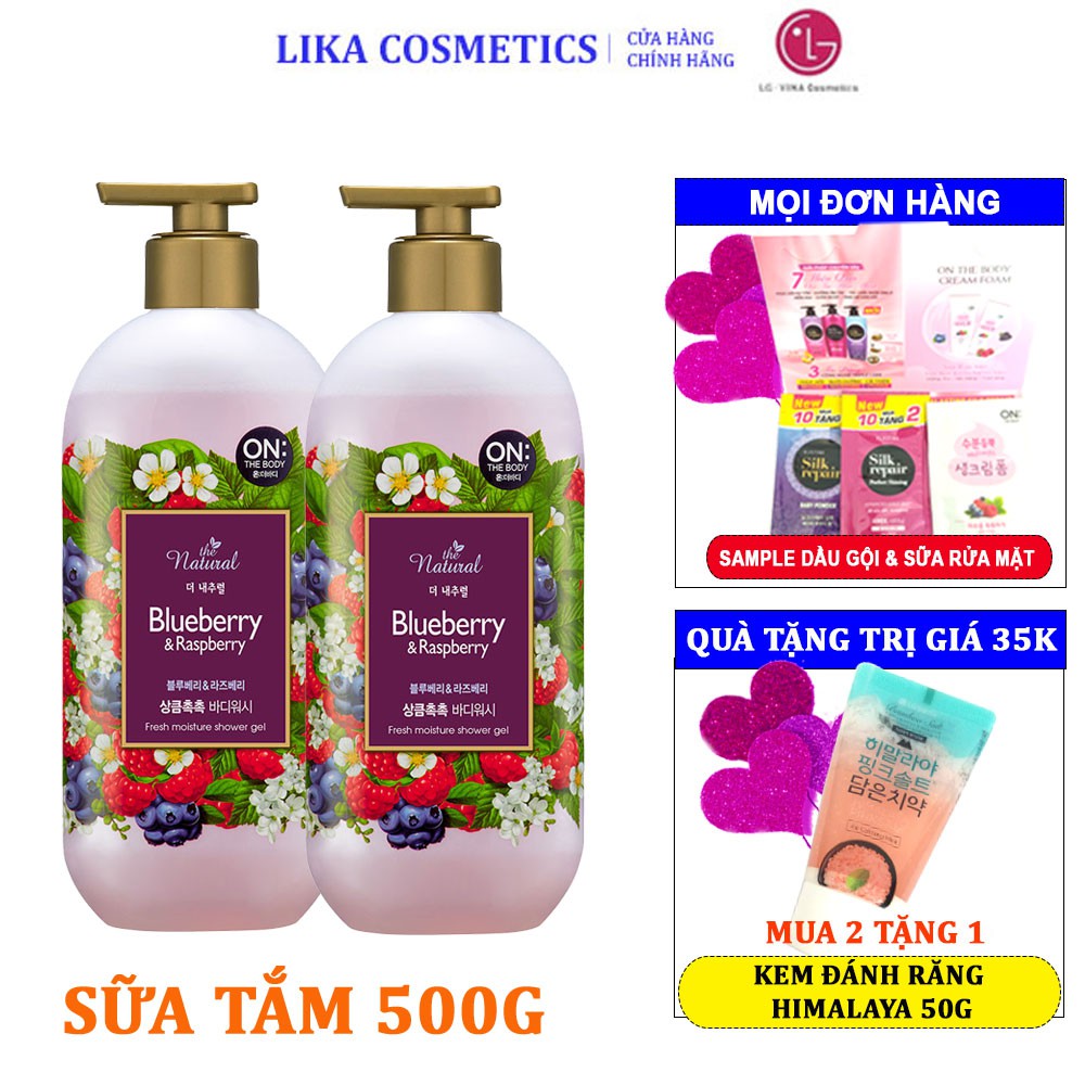 Sữa tắm On The Body Natural Blueberry & Raspberry 500g