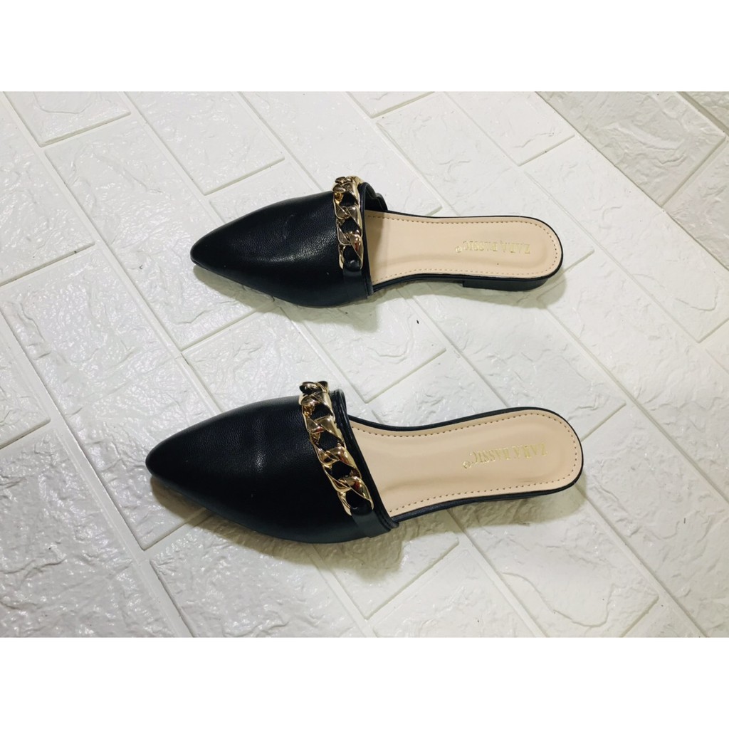 FREESHIP 50K Dép nữ- sục nữ da mềm êm chân gắn xích siêu xinh