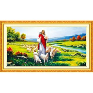 Tranh đính đá Chúa chăn cừu 141x75cm VS097