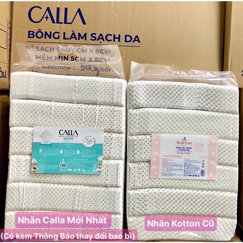 1 kg Bông tẩy trang CALLA - Bông bạch tuyết làm sạch sâu
