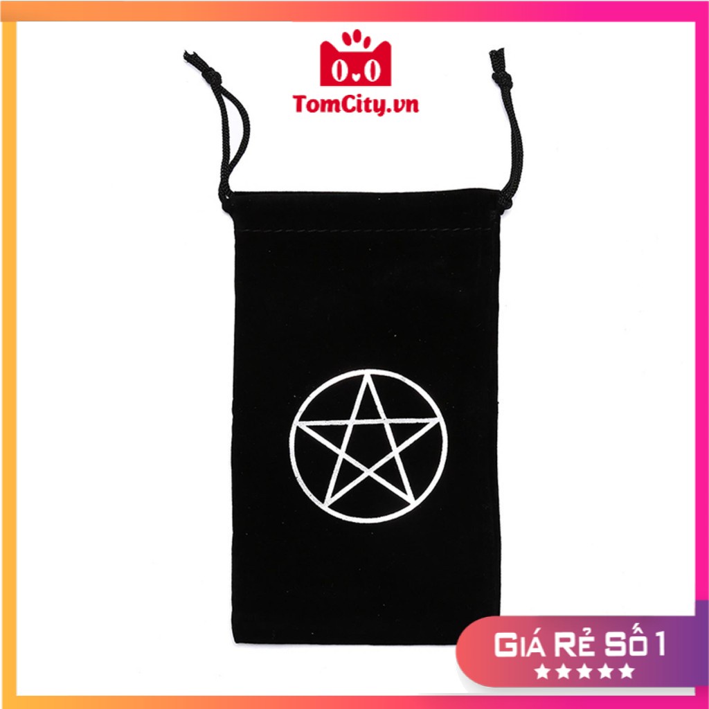 Túi Đựng Bài Tarot Vải Nhung Cỡ Lớn 20x14 cm Màu Đen