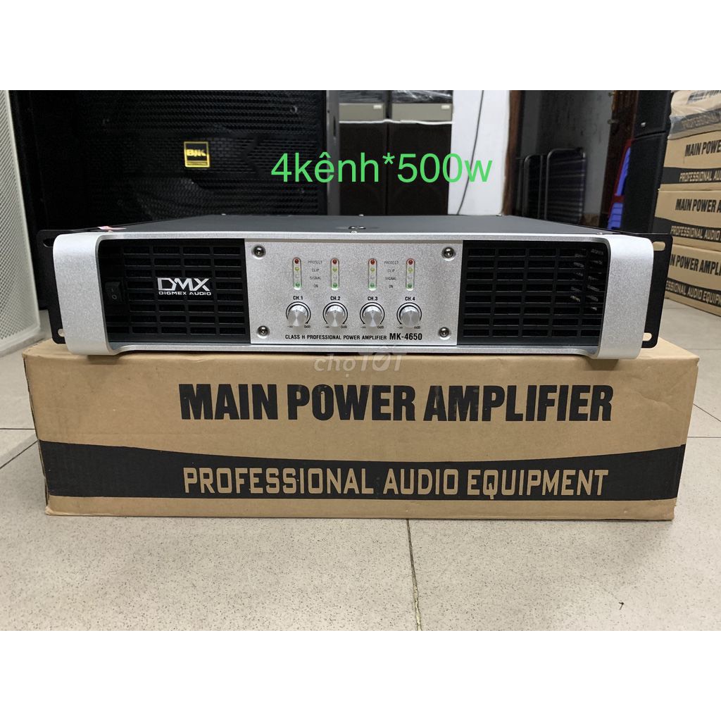 Cục Đẩy Công Suất DM'X MK 4650 4 Kênh 40 Sò ,500W/ Kênh Tổng Công Suất 2000W Chuyên Karaoke Gia Đình, Phòng Trà,Quán Hát