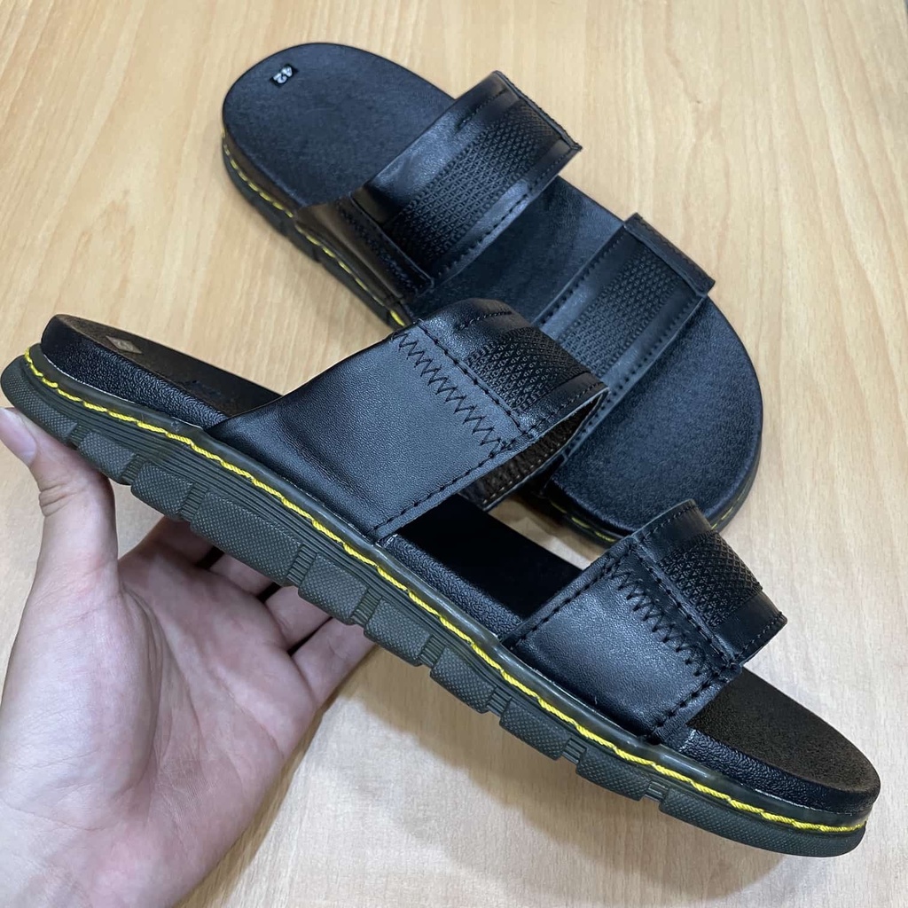 Dép quai ngang kẹp dù nam da bò 100% siêu bền