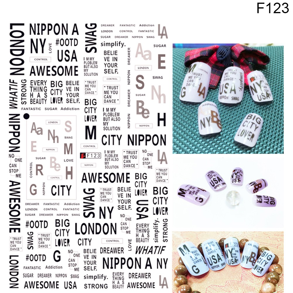 Sticker dán móng họa tiết hình chú gấu trúc đáng yêu