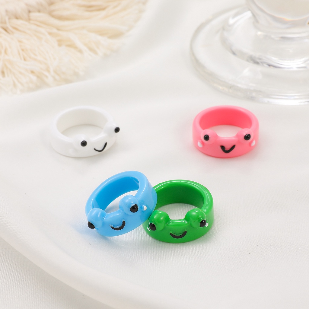 Nhẫn 4 Kiểu Dáng Tùy Chọn Thiết Kế Hình Chú Ếch Thú Vị Thích Hợp Làm Quà Tặng Cho Người Yêu Và Bạn Bè