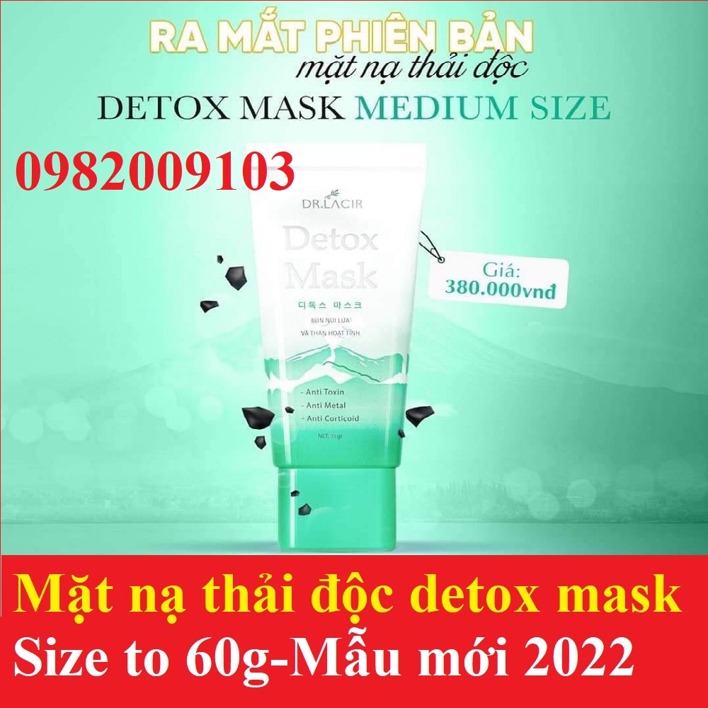 Mặt Nạ Thải Độc Detox Mask Drlacir- DR LACIR Hộp 60gram,Giúp thải độc da,làm sạch độc tố dưới da,giảm kích ứng