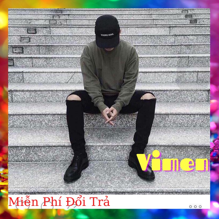 Quần Jean Nam Đen Rách Gối Chất Bò Co Dãn Siêu Bền Đẹp Hàng Chuẩn Shop