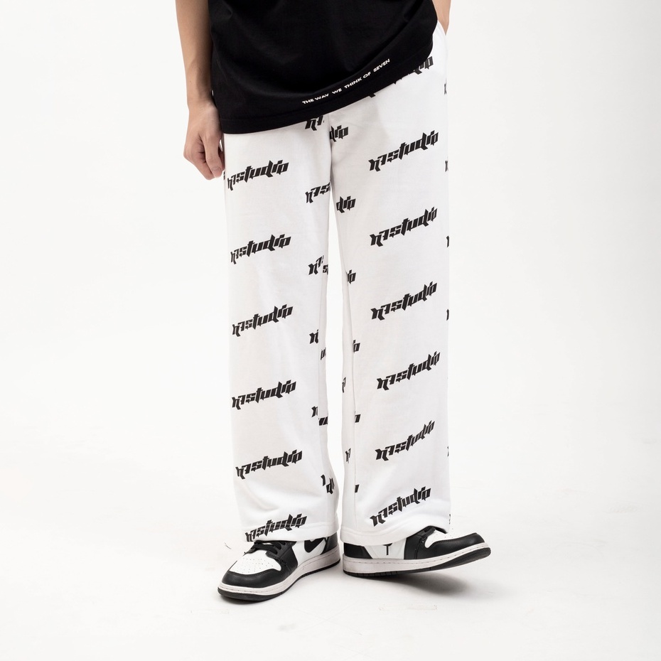 Quần ống rộng MONOGRAM N7 nỉ suông basic pants nam nữ oversize Hàn Quốc