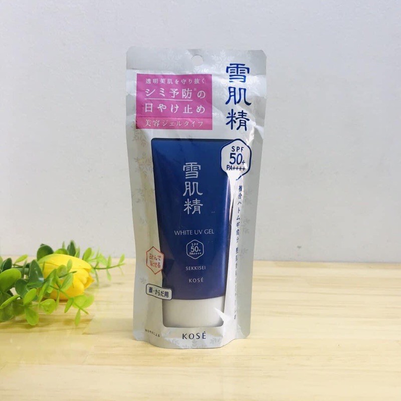 Kem chống nắng Kose Sekkisei White UV Gel SPF50+ PA++++ 80g mẫu mới của Nhật