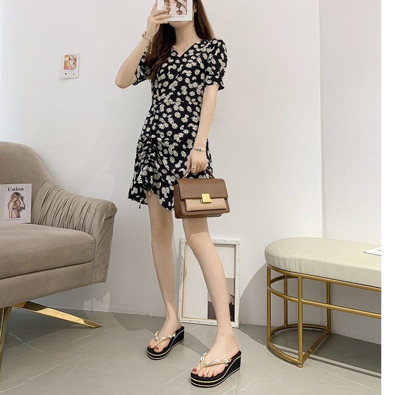 Dép Xỏ Ngón Nữ Tông Kẹp Đế cao 5Cm Đế Chống Trượt Cao Cấp