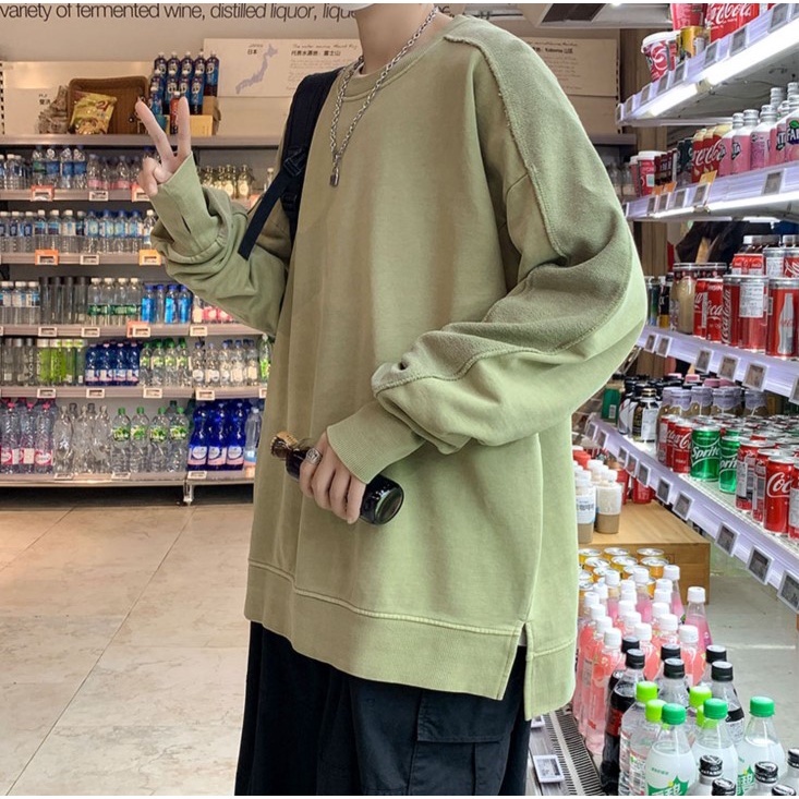 Áo hoodie nam nữ unisex dài tay, sweater cổ tròn form rộng thu đông áo sweater trơn nam nữ form rộng, áo tay dài unisex