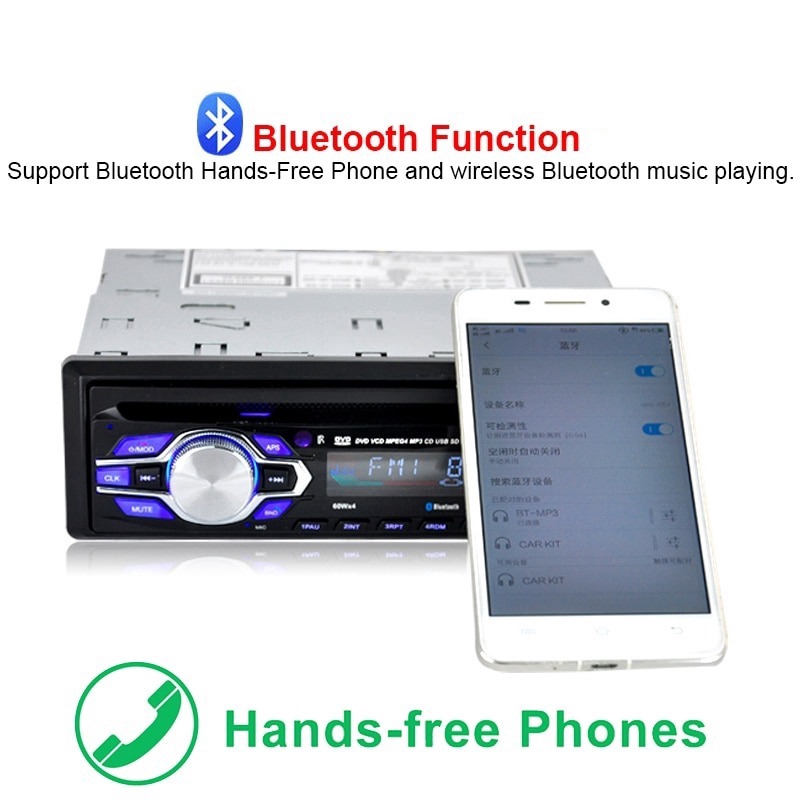 Bộ đài radio xe hơi 5014BT 1 Din kết nối Bluetooth hỗ trợ USB /AUX /DVD /VCD/ CD /MP3/ thẻ SD
