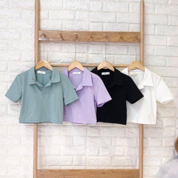 Áo Croptop Có Cổ - Áo Thun Croptop Nhiều Màu [HÌNH THẬT]