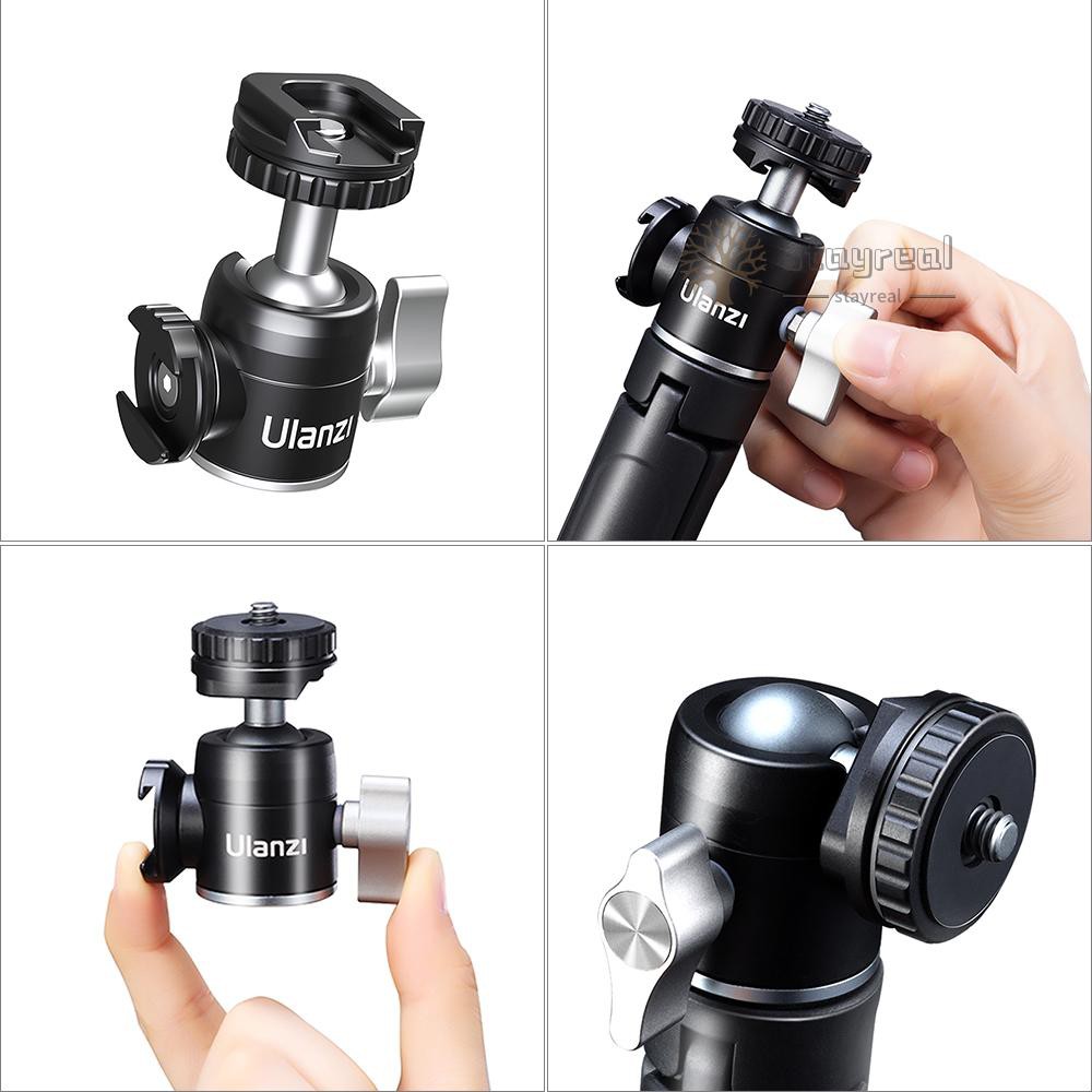Ulanzi U-Vlog lite Extendable Dual Cold Shoe Ball Head Tripod for Phone Mirrorless Camera Vlog Compatible with