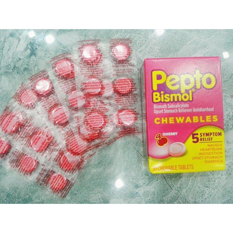 Viên nhai tiêu hóa Pepto Bismol chuẩn mỹ