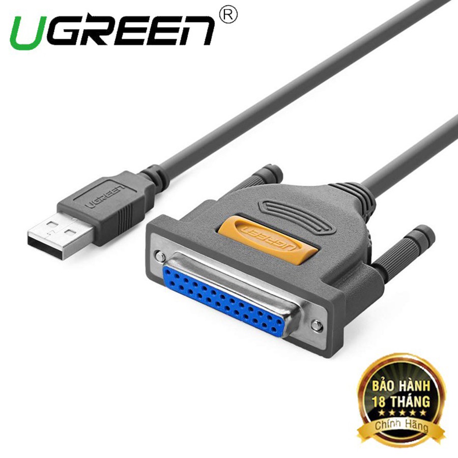 Ugreen 20224 - Cáp máy in USB to DB25 Parallel IEEE 1284 chính hãng - HapuStore