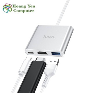 Cáp Type C ra HDMI Hoco HB14 (Type C ra HDMI + USB + Type C) - BH 12 Tháng - Hoàng Yến Computer