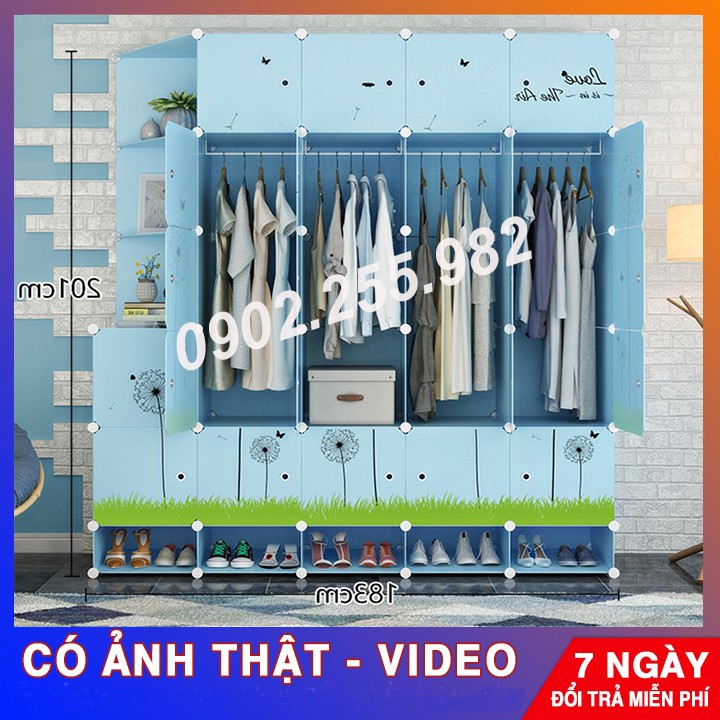 TỦ NHỰA LẮP GHÉP 25 Ô + 5 GIÀY BỘ XANH NHẠT CÔNG ANH THÔNG MINH sâu 47cm NHIỀU MÀU LỰA CHỌN