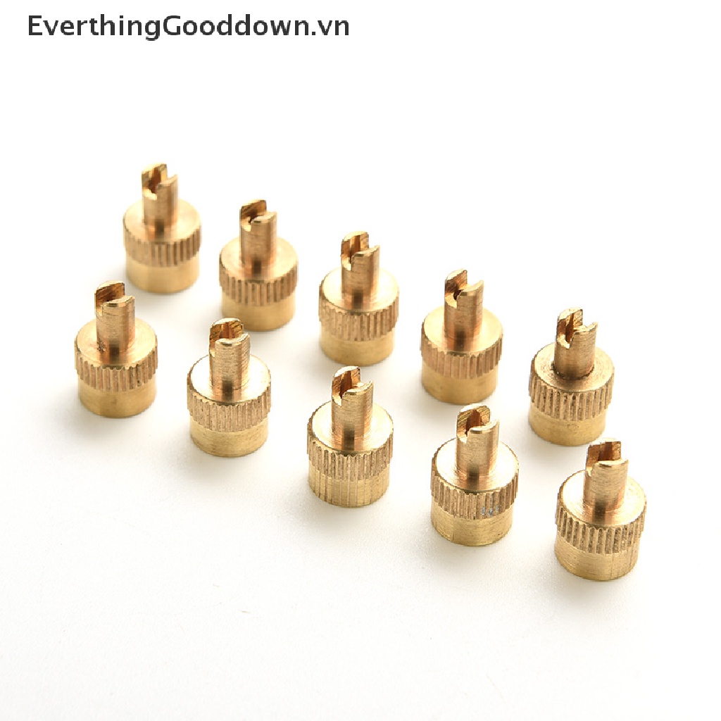 Everthinggooddown 10 Nắp Van Xe Hơi Bằng Kim Loại Chrome Kèm Dụng Cụ Tháo Lõi