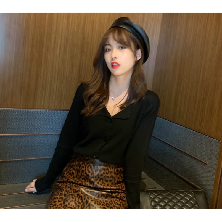 SUXI Áo khoác cardigan dệt kim dài tay màu trơn form rộng thời trang mùa thu cho nữ