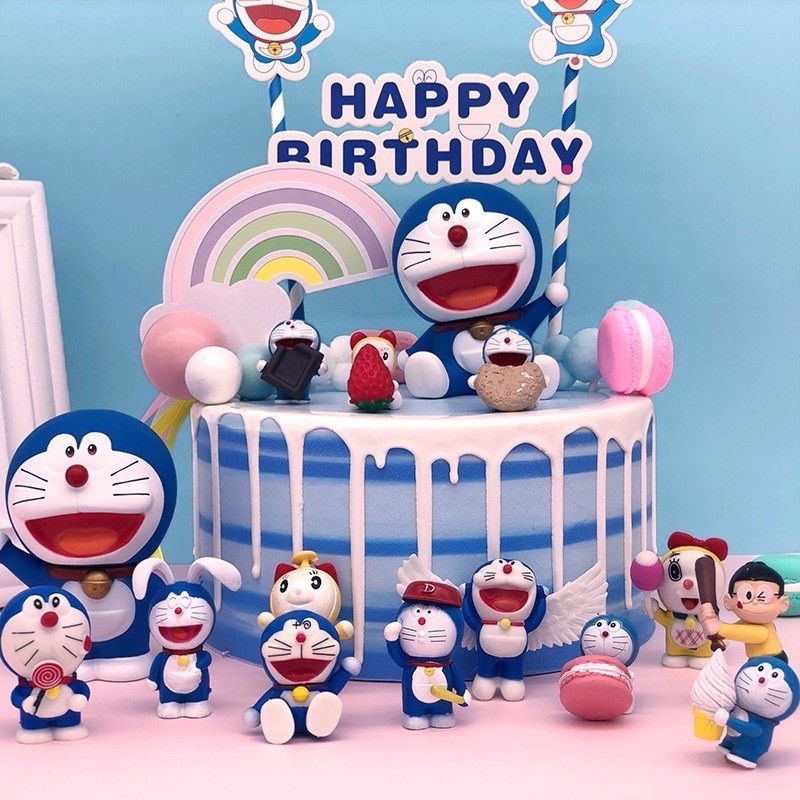 Mô Hình Nhân Vật Doraemon Trang Trí Bánh Kem Bằng PVC