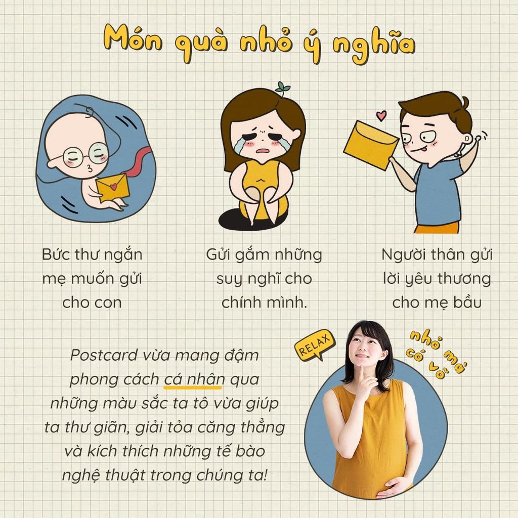 Postcard Tô Màu Độc Đáo Cho Mẹ Bầu | Nhà Đậu