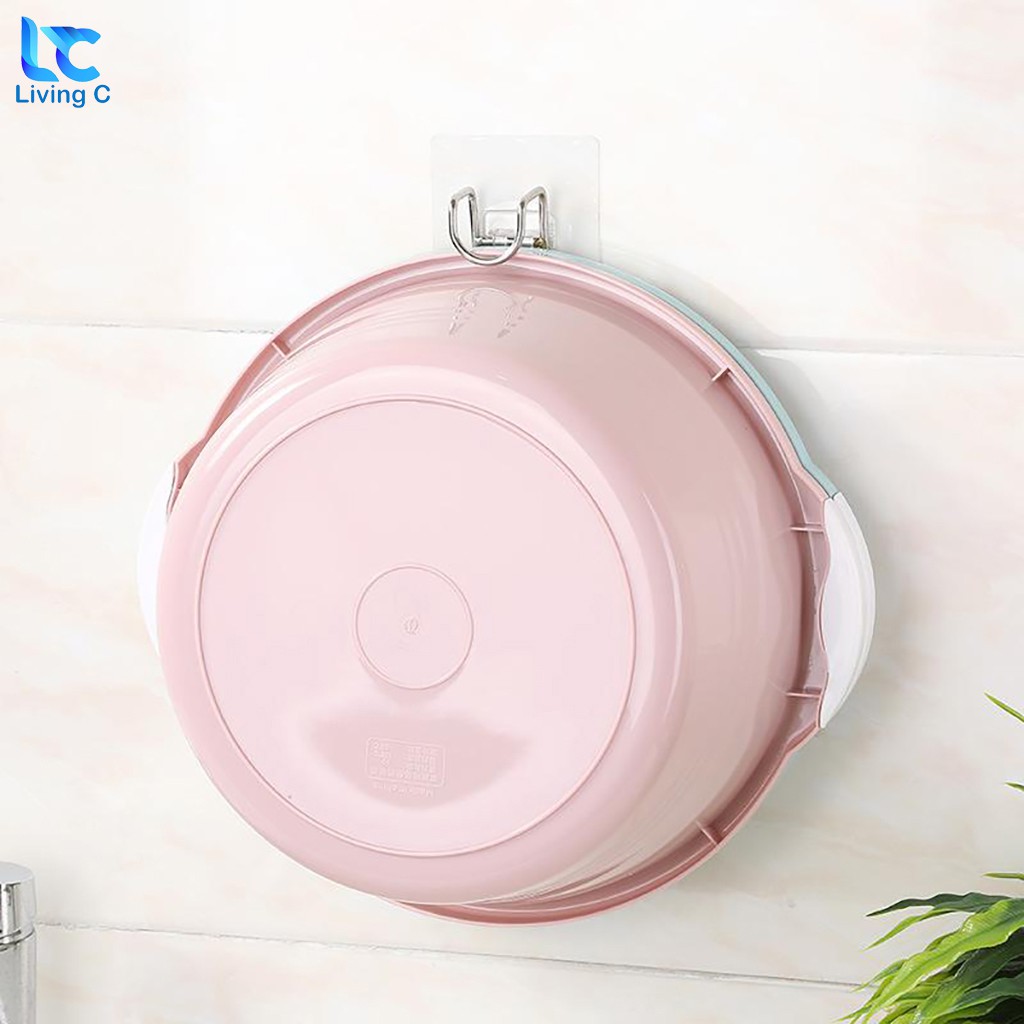 Móc treo chậu dán tường Living C _M28, giá móc inox 304 treo rổ THAU chậu đa năng