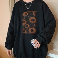 Áo sweatshirt cổ tròn tay dài mỏng dáng rộng size lớn mẫu 2021 thời trang xuân thu mới dành cho nam