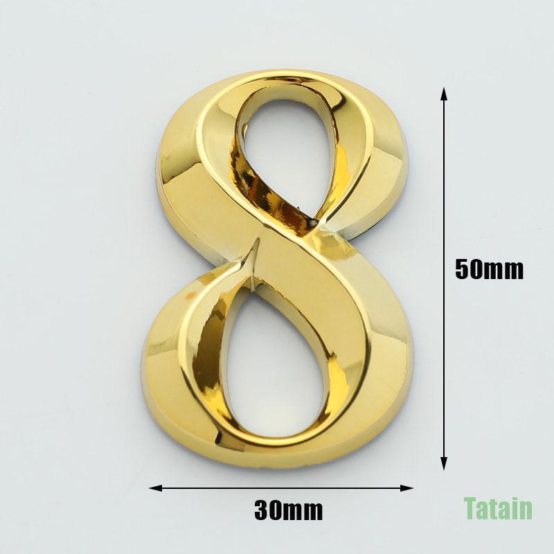 Miếng dán tường kiểu số nhà màu vàng 5cm dành cho trang trí nhà cửa