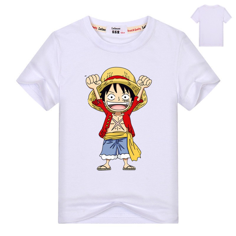 Áo thun in hình One Piece Luffy ngắn tay 100% Cotton