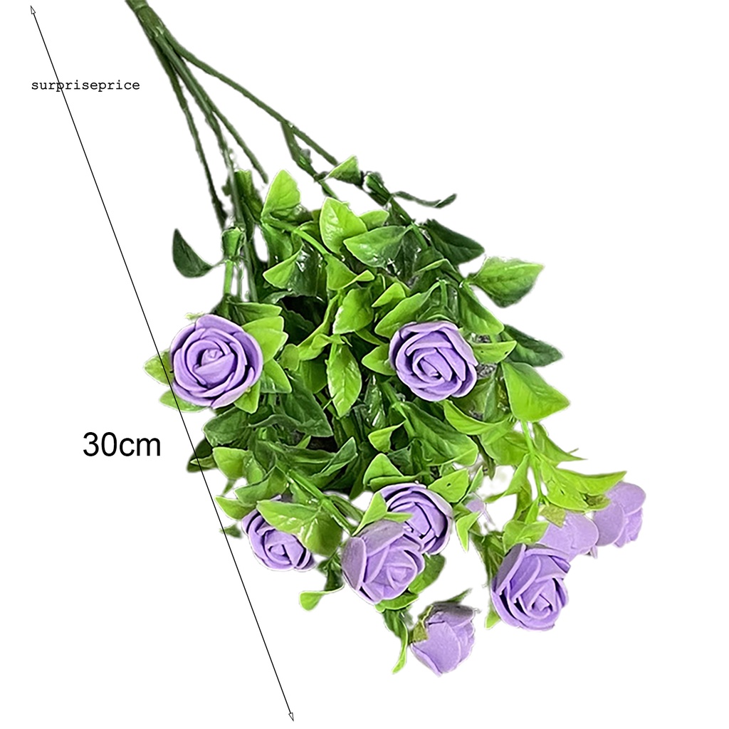 1 Bó Hoa Hồng Nhân Tạo Màu Sáng Sống Động Trang Trí Nội Thất