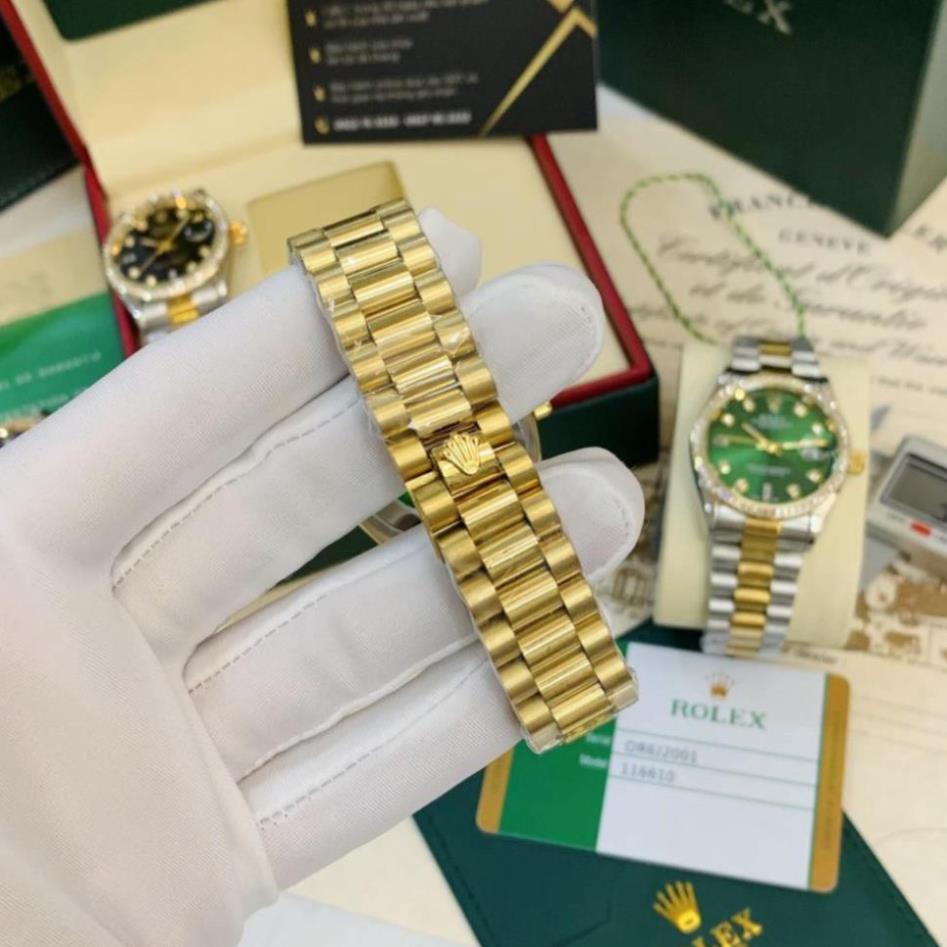 Đồng hồ nam Rolex viền đá - dây kim loại chống nước - bảo hành 28 tháng..