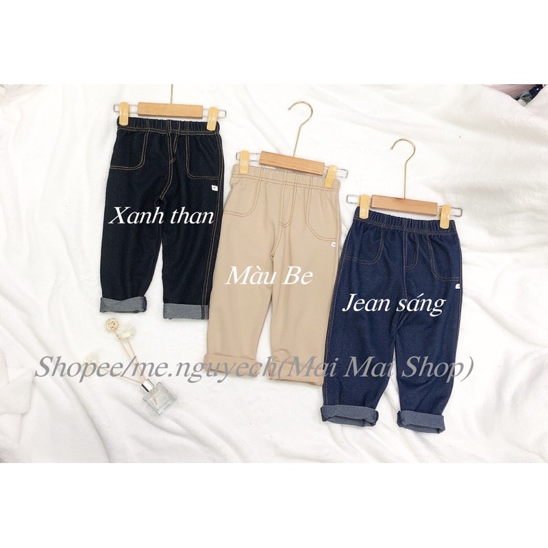 Quần dài giả jean cho bé sz 8-19 kg ( 8 tháng - 5 tuổi), chất mềm mỏng vừa mặc hè, thu.