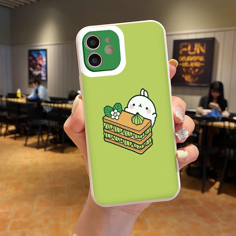 Ốp iphone thỏ trắng nền green tươi mát - Apple iphone Case 7+ i7 8 plus 12 Pro max 11 Pro X XS MAX XR 13pro/promax BVC