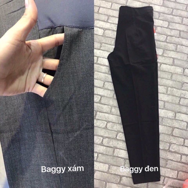 Quần Bầu Baggy Công sở chất tuyết mưa siêu đẹp có đáp bụng và chun chỉnh cho mẹ bầu QB368