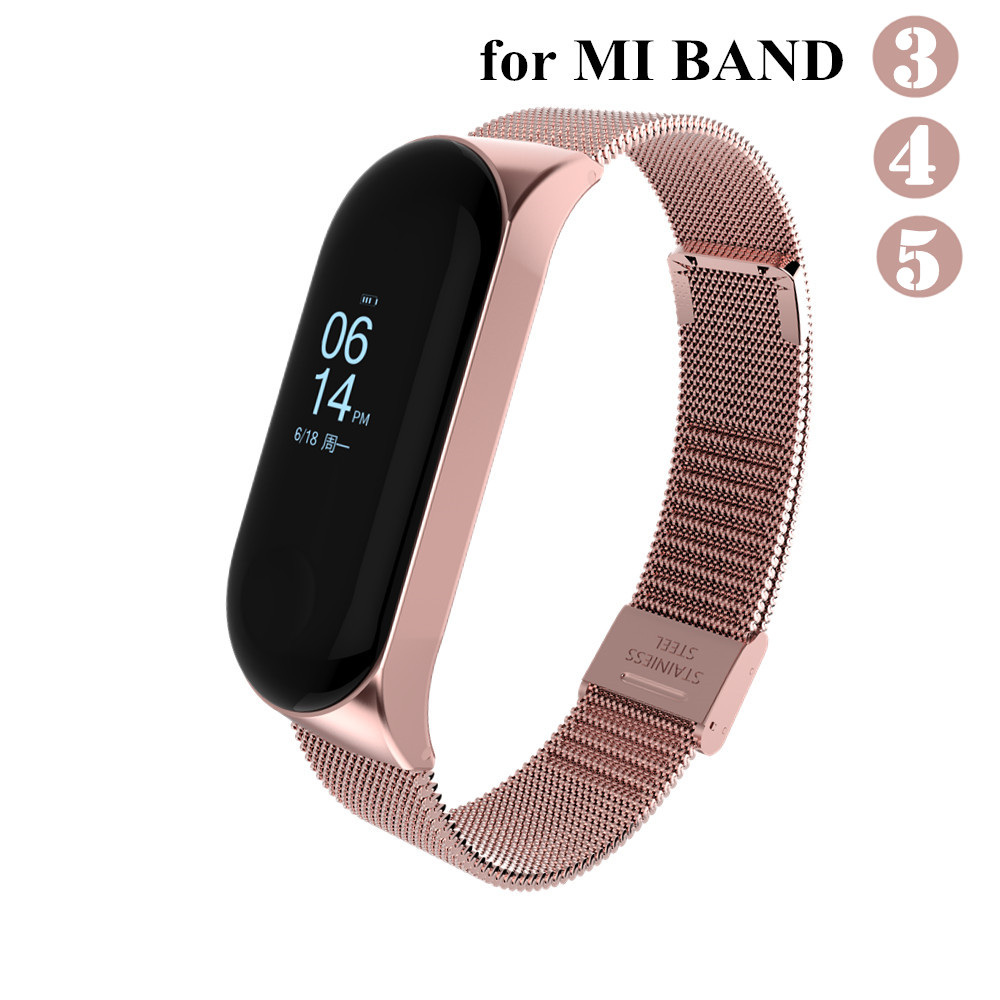 Dây Đeo Thay Thế Chất Liệu Kim Loại Cho Đồng Hồ Thông Minh Xiaomi Band 3 4 5