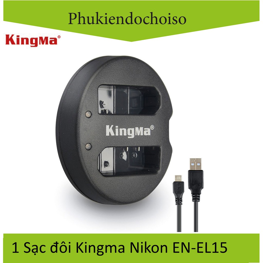 Bộ 1 pin 1 sạc Kingma cho Nikon EN-EL15 + Hộp đựng Pin, Thẻ nhớ