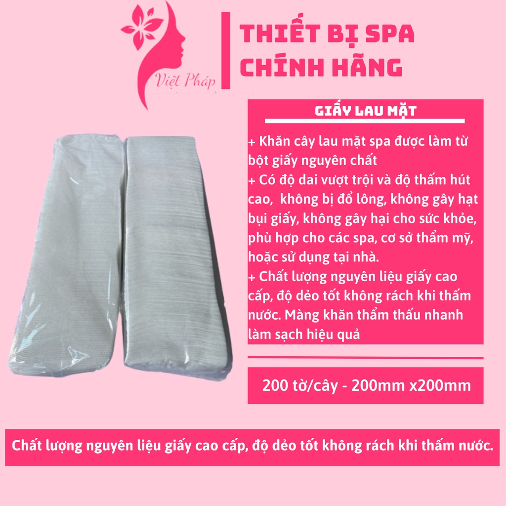 GIẤY LAU MẶT (Cây 200 tờ LOẠI DÀY) DÙNG CHO SPA, THẪM MỸ VIỆN