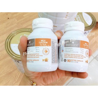 [Nội địa Úc]  Canxi sữa - BIO ISLAND Milk Calcium for kids, lọ 90 viên