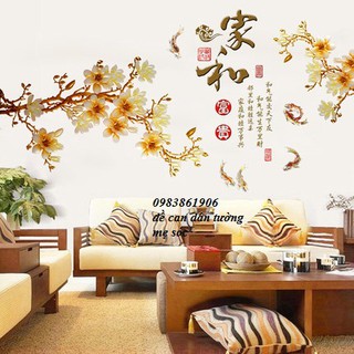 Decal mai vàng đón tết : 120cm x 90cm