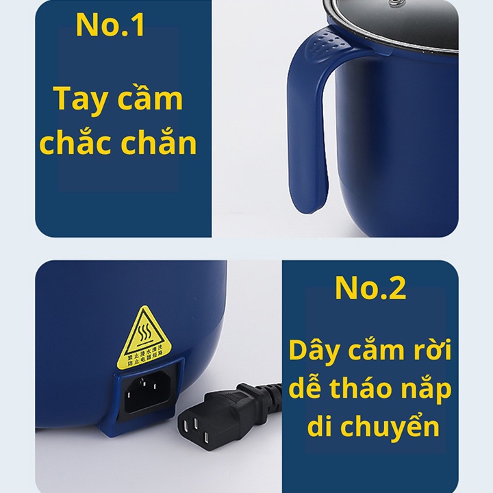 Nồi Lẩu Mini Kết Hợp Nồi Nấu Đa Năng Có Tay Cầm Dung Tích 2,4L, 6 Chế Độ Mẫu Mới 2021 Kèm Giá Hấp