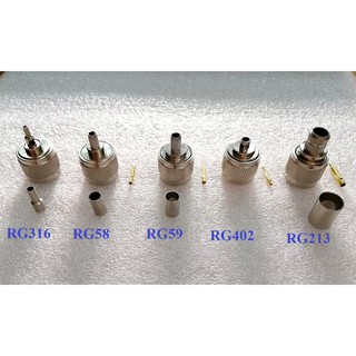 Đầu jack N Male đực kim thẳng dùng cho cáp đồng trục rg174 rg316 rg58 rg59 rg142 rg213 rg400 RG402 v.v.